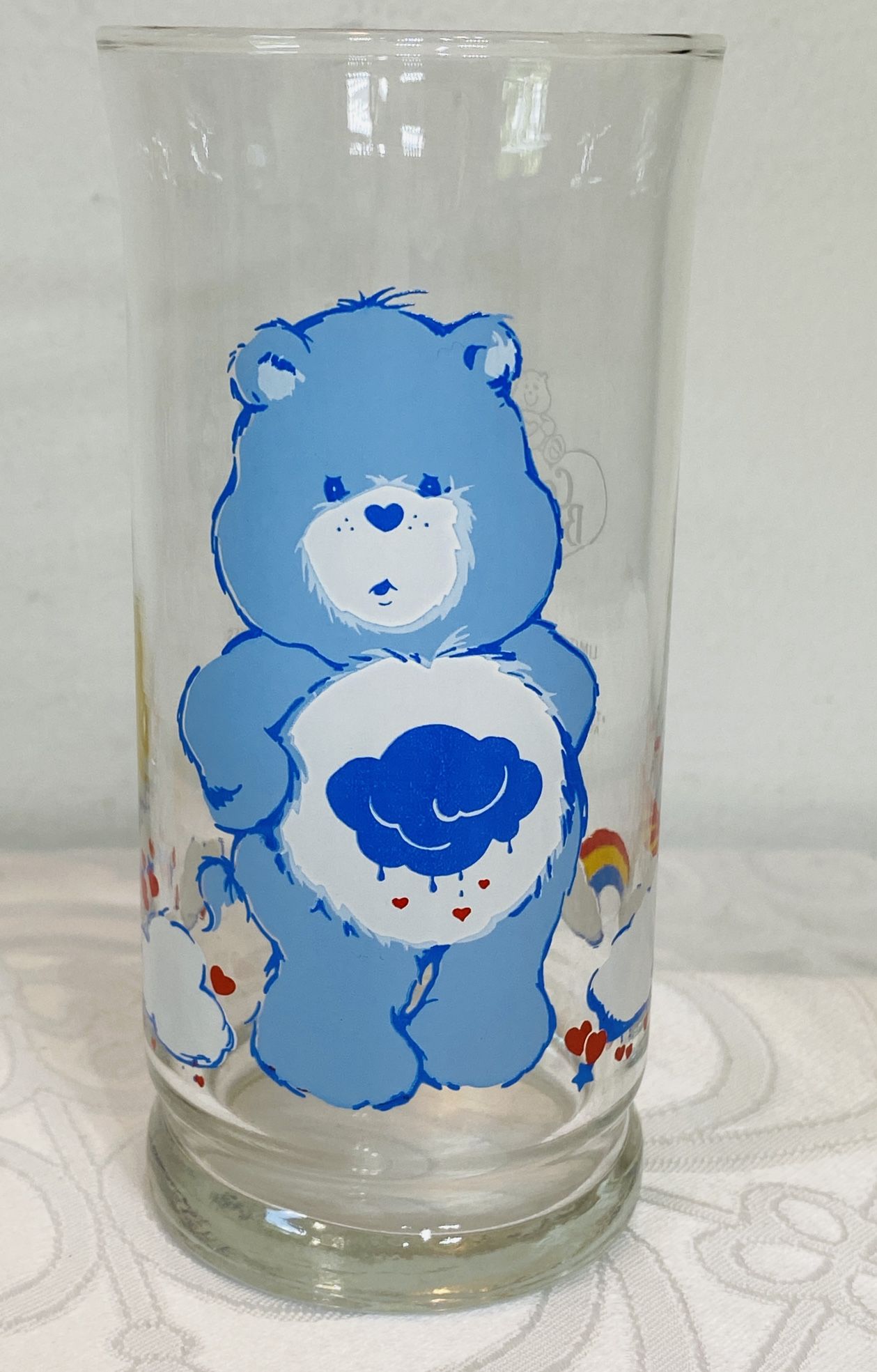 VNTG CARE BEAR GRUMPY BEAR TUMBLER GLASS AM GREETINGS PIZZA HUT 1983 EUC