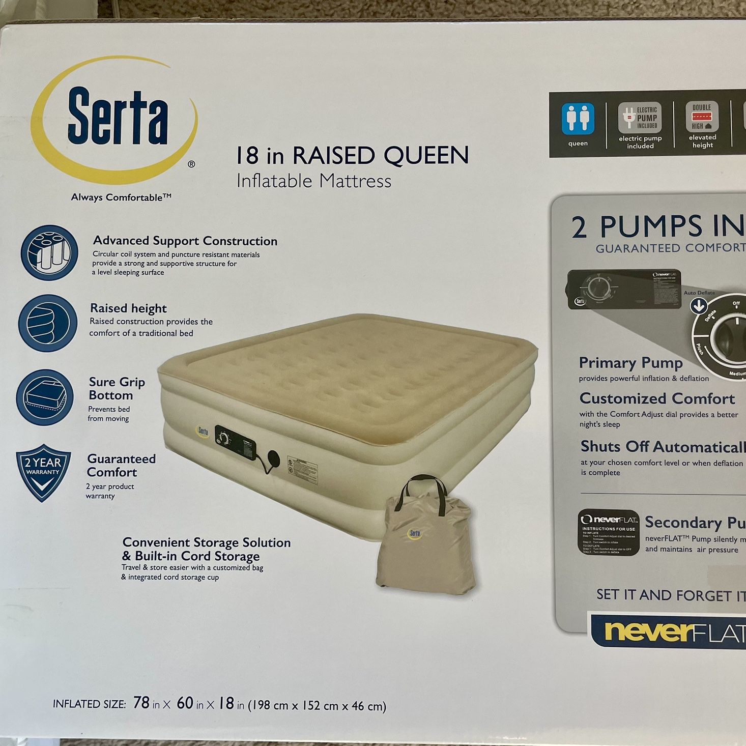 Serta Queen Air Mattress With Sheets And Mattress Pad 