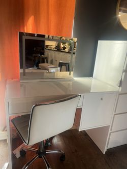IKEA Vanity ( White ) With Mirror And Chair