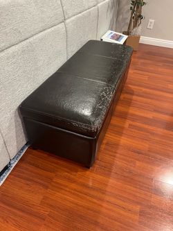48” Brown storage ottoman
