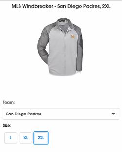 NBL San Diego Padres Wingbreaker 2XL