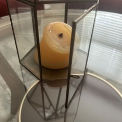 Hanging Or Sitting Glass Lantern/Candle Holder/Terrarium Planter 12 Inch Tall 