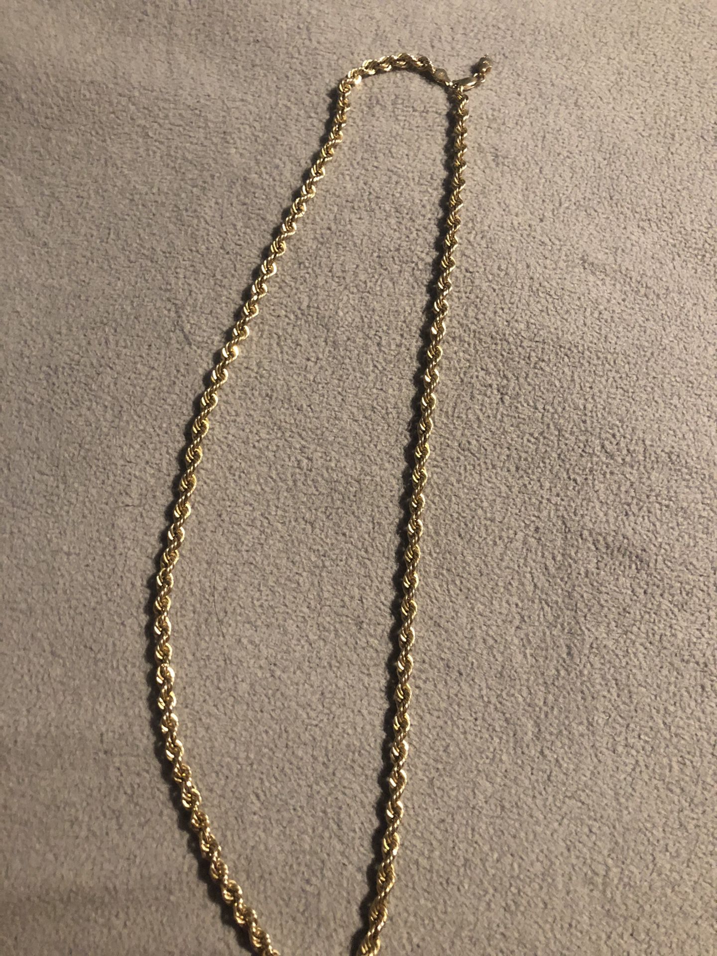 14kt gold chain rope oro