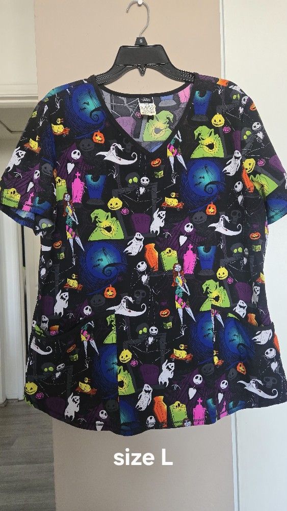 Nightmare Before Christmas Scrub Top