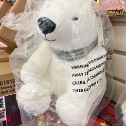 🎄 Cozy Christmas Polar Bear Plush – 11” Holiday Ornament, New 🎅