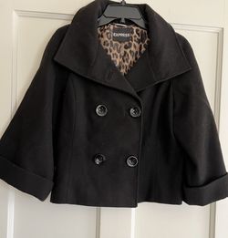Black Short Express Pea Coat 