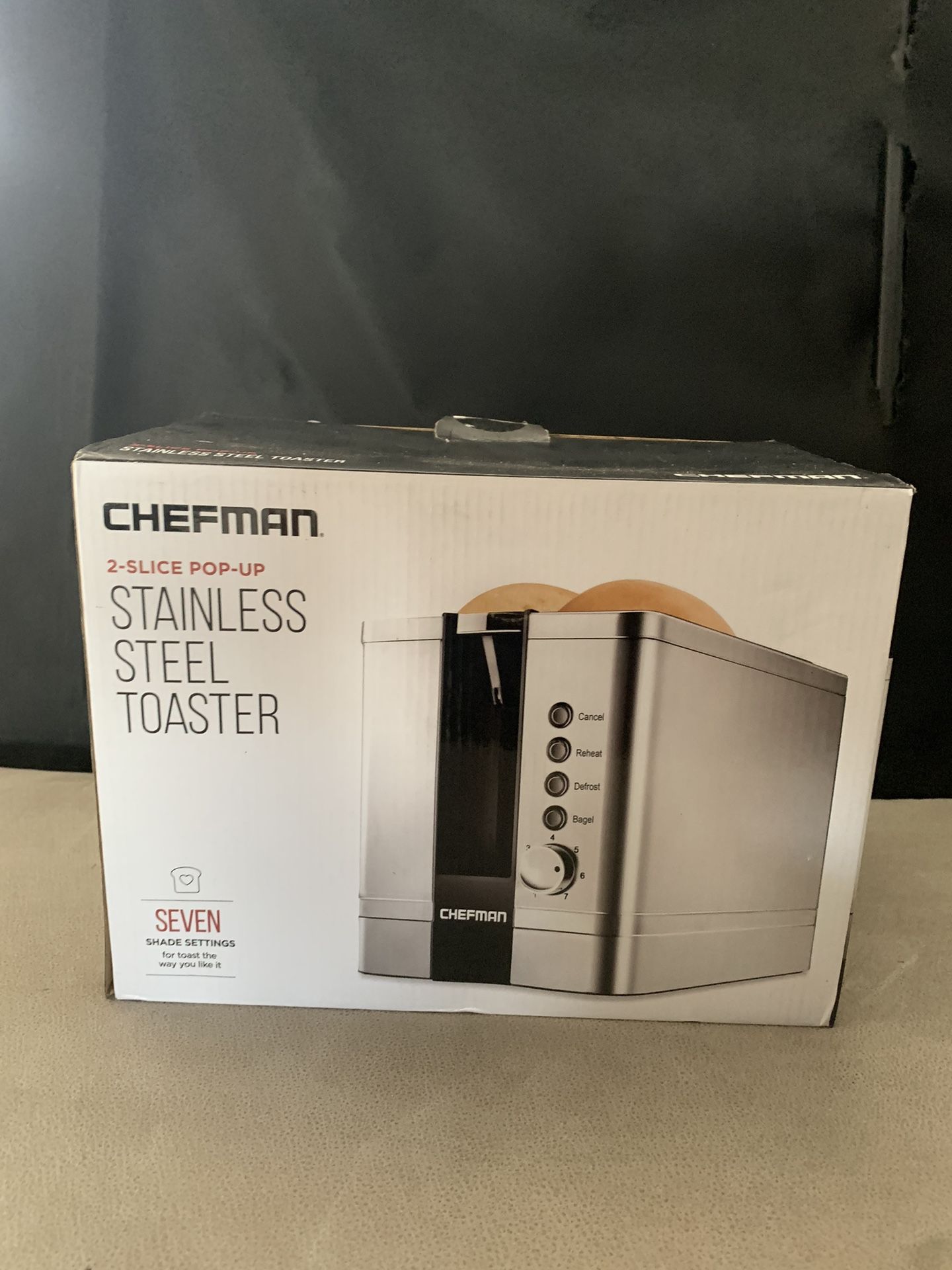 Chefman 2-Slice Pop-Up Stainless Steel Toaster