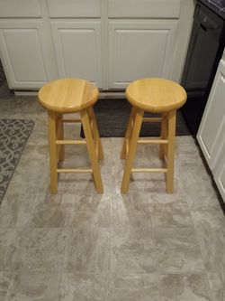 2 FOOT 2 INCH SOLID WOOD STOOLS