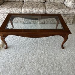 Glass Top Coffee Table and End Tables