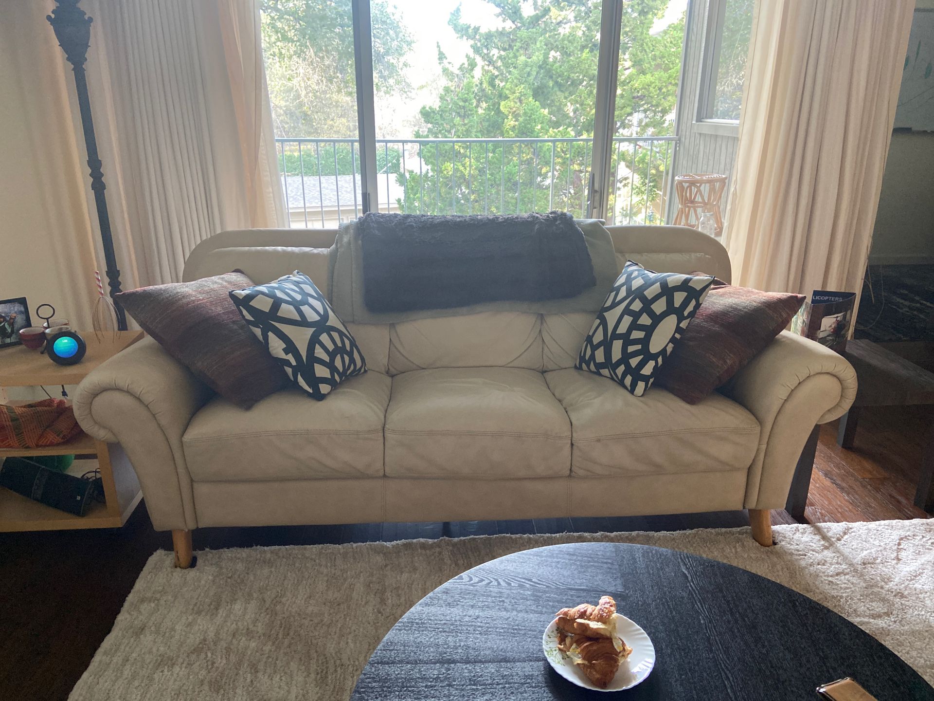 White leather couch