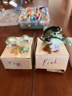 Vintage Miniature Bone China Animal Family Sets (With Original Boxes)