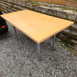 IKEA Galant Birch Veneer Table Desk Not Adjustable Solid  OK Cosmetic Dining Craft Etc Lightweight
