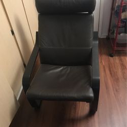 IKEA Leather Armchair  Light Black Color 