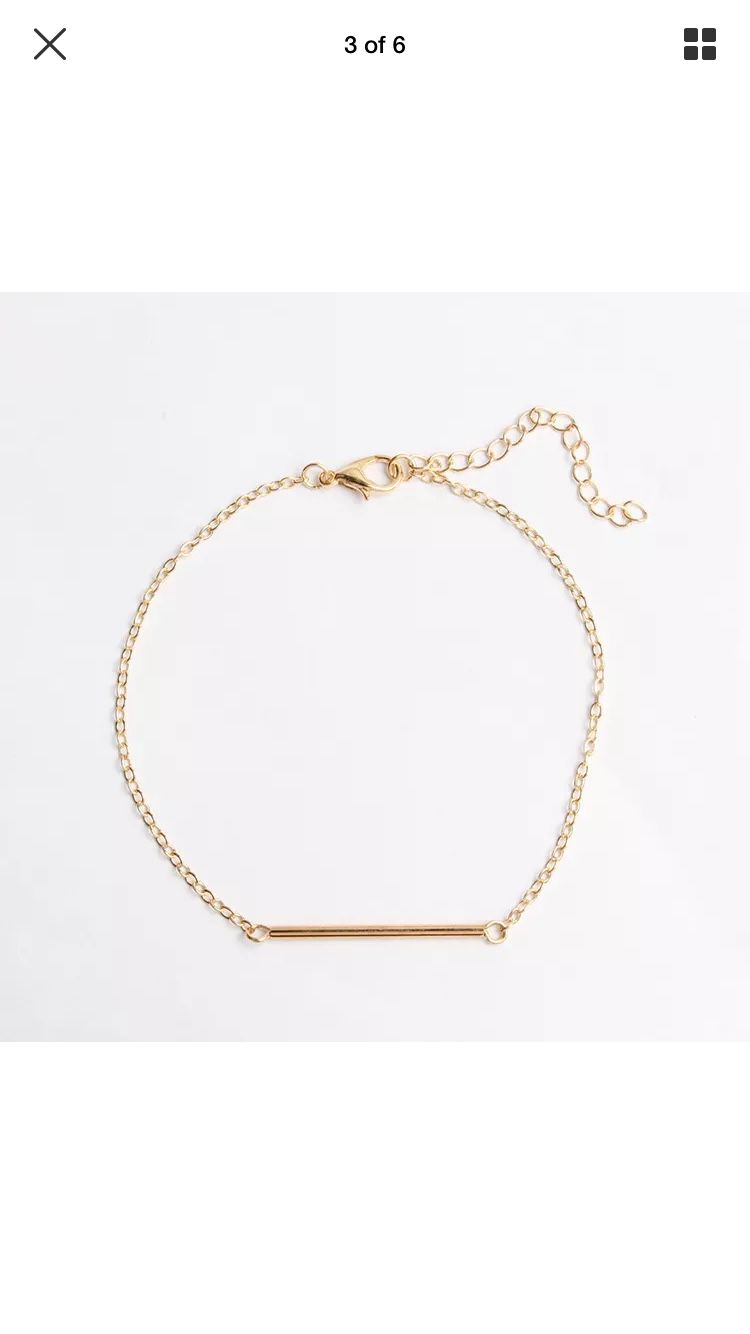 Pipe Stick Gold Plated Anklet