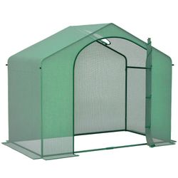 Portable Walk-in Greenhouse, PE Cover, Steel Frame, Zipper Door, NEW!!
