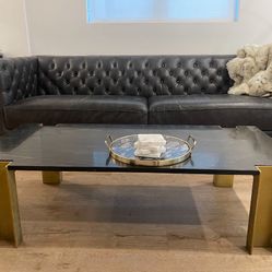 SAVILE LEATHER TUFTED SOFA