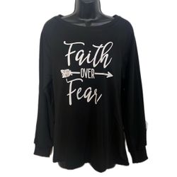 Faith Over Fear Pullover Long Sleeve Top 