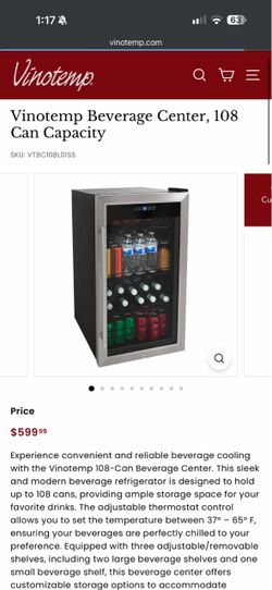 Vinotemp 108-Can Beverage Center