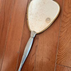 Vintage - Hand Held Mirror, Silver Finish, Mid Century