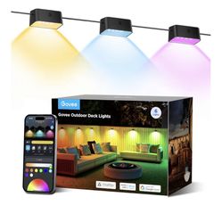 Govee Outdoor Deck Lights, RGBIC Outdoor Lights with 4000K White Light, IP65 Smart Fence Lights with App Control, Voice Control, LED Path Light for Ou