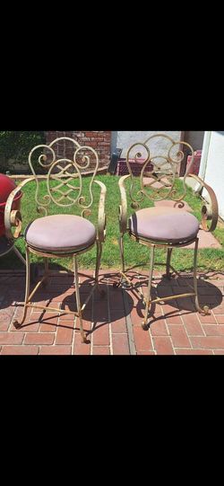 Vintage Wrought Iron Barstools