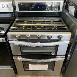 Whirlpool Stainless Steel Double Oven Gas Stove 