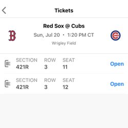 Cubs vs Red Sox - July 20