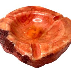 Alabaster Ashtray Natural Orange 5.5x6" Italy