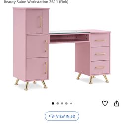 Pink Computer Desk / Nail Desk