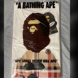 Small White Bape Burberry T-shirt