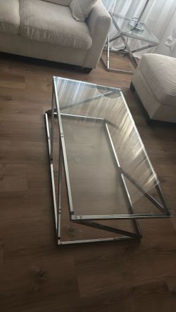 set de 3 mesas de vidrio para sala coffe table y 2 side tables