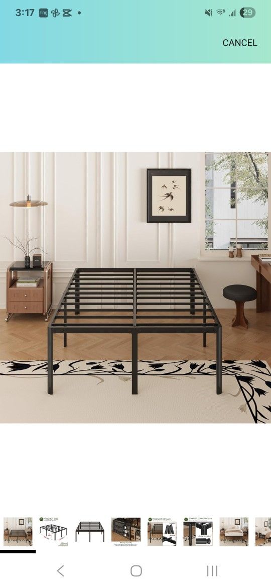 Cal King Metal Bed Frame 18 Inch High