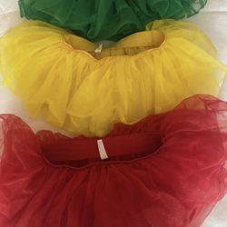 3 Tutu’s Red Green Yellow  Tutu Great Condition Halloween 
