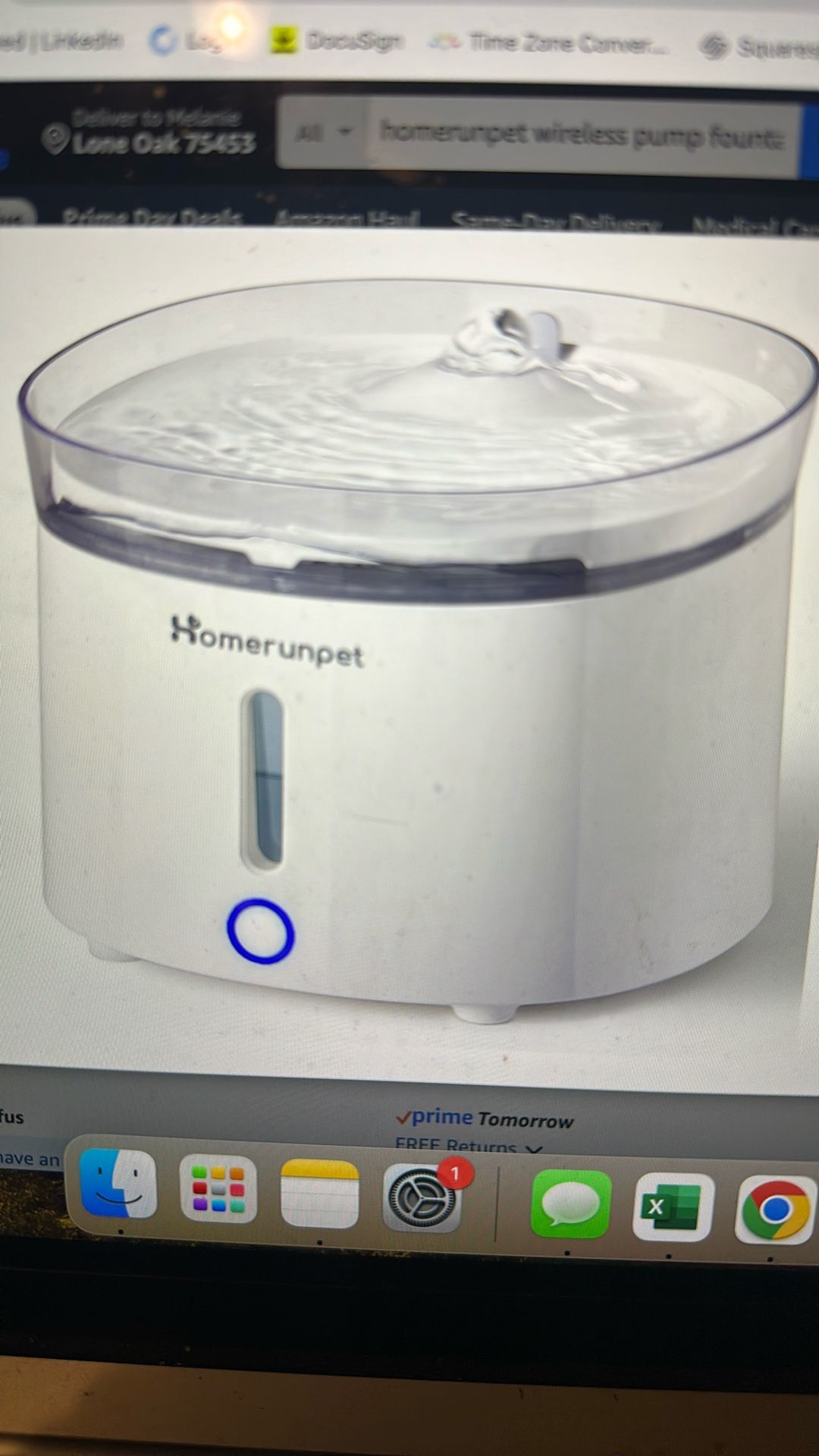 HomeRunPet Silent Pet Water Fountain, 67 oz/2L, Pet Fountain Wireless Pump New
