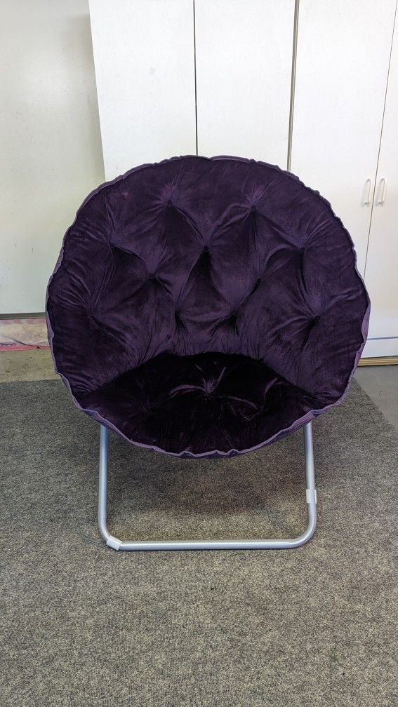 NEW Super Soft Foldable Purple Saucer Chair (Adult)