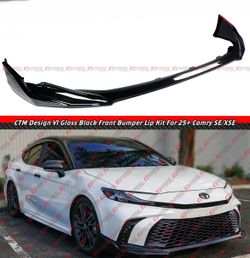 25-26 Toyota Camry SE XSE V1 3pc Gloss Black Front Bumper Lip