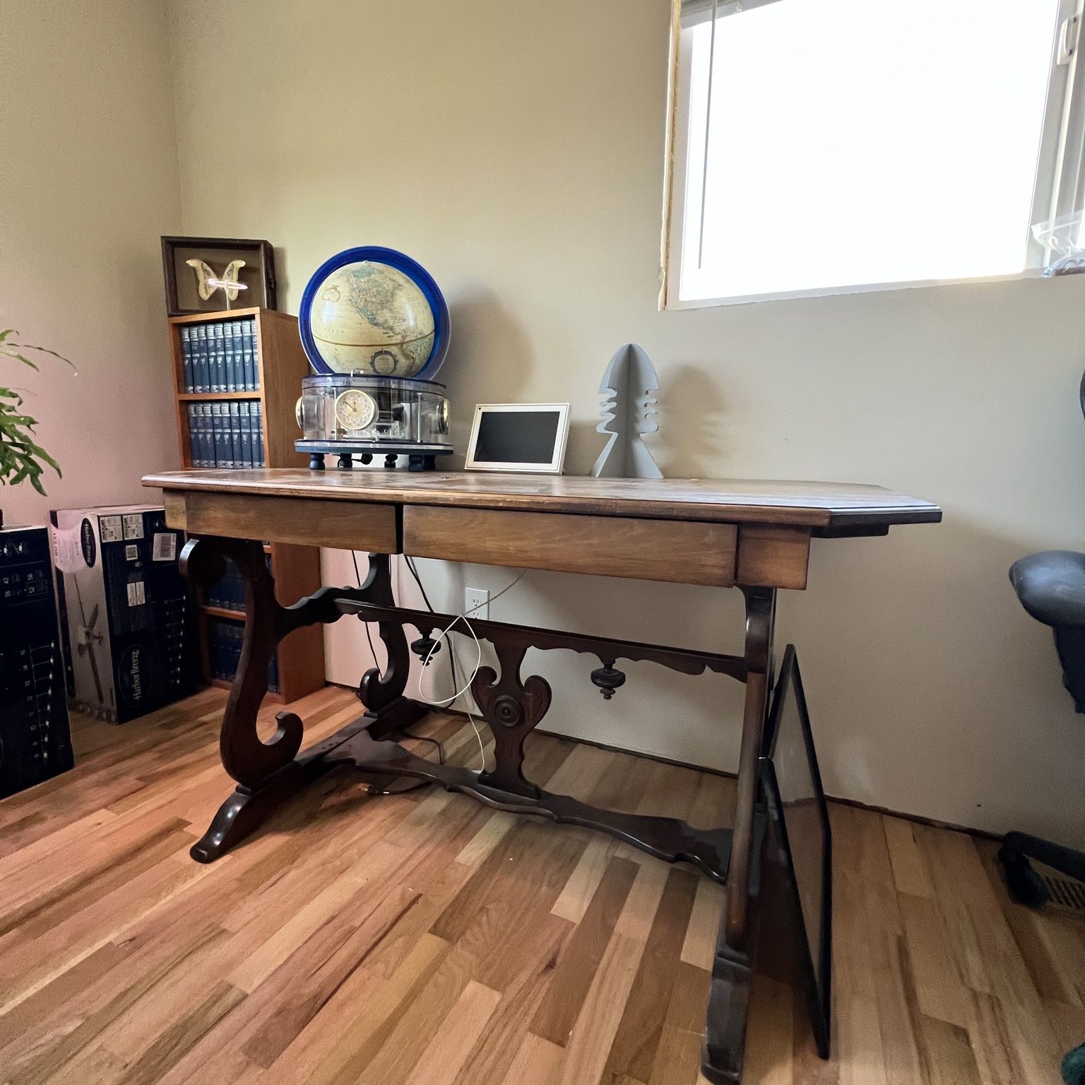 70s ornate hardwood desk