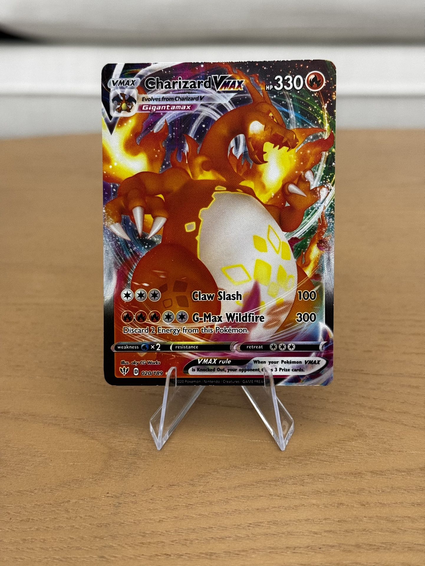 Pokemon Charizard Vmax 020/189 Full Art Darkness Ablaze Ultra Rare Holo NM