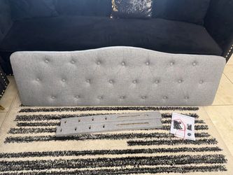 Queen Size Gray Tufted Upholstered Headboard - Like New