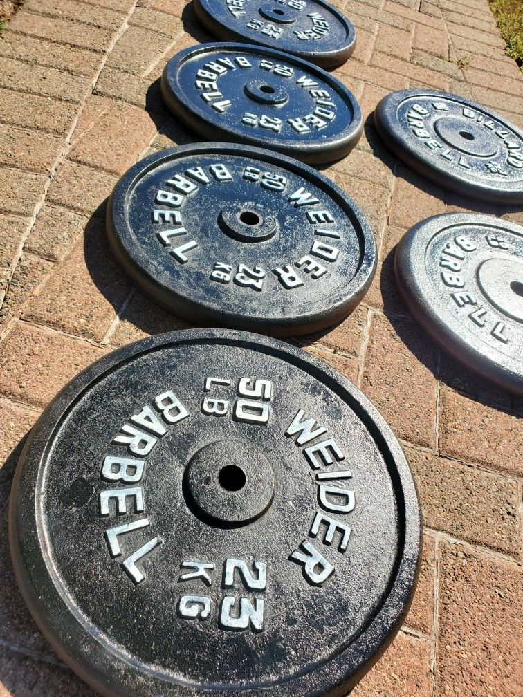 300 Lbs Weider Barbbell Weight Plates