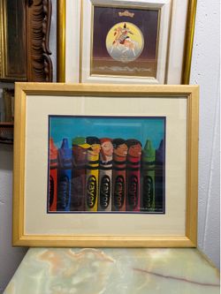 Rene dickerson Crayons Framed Print