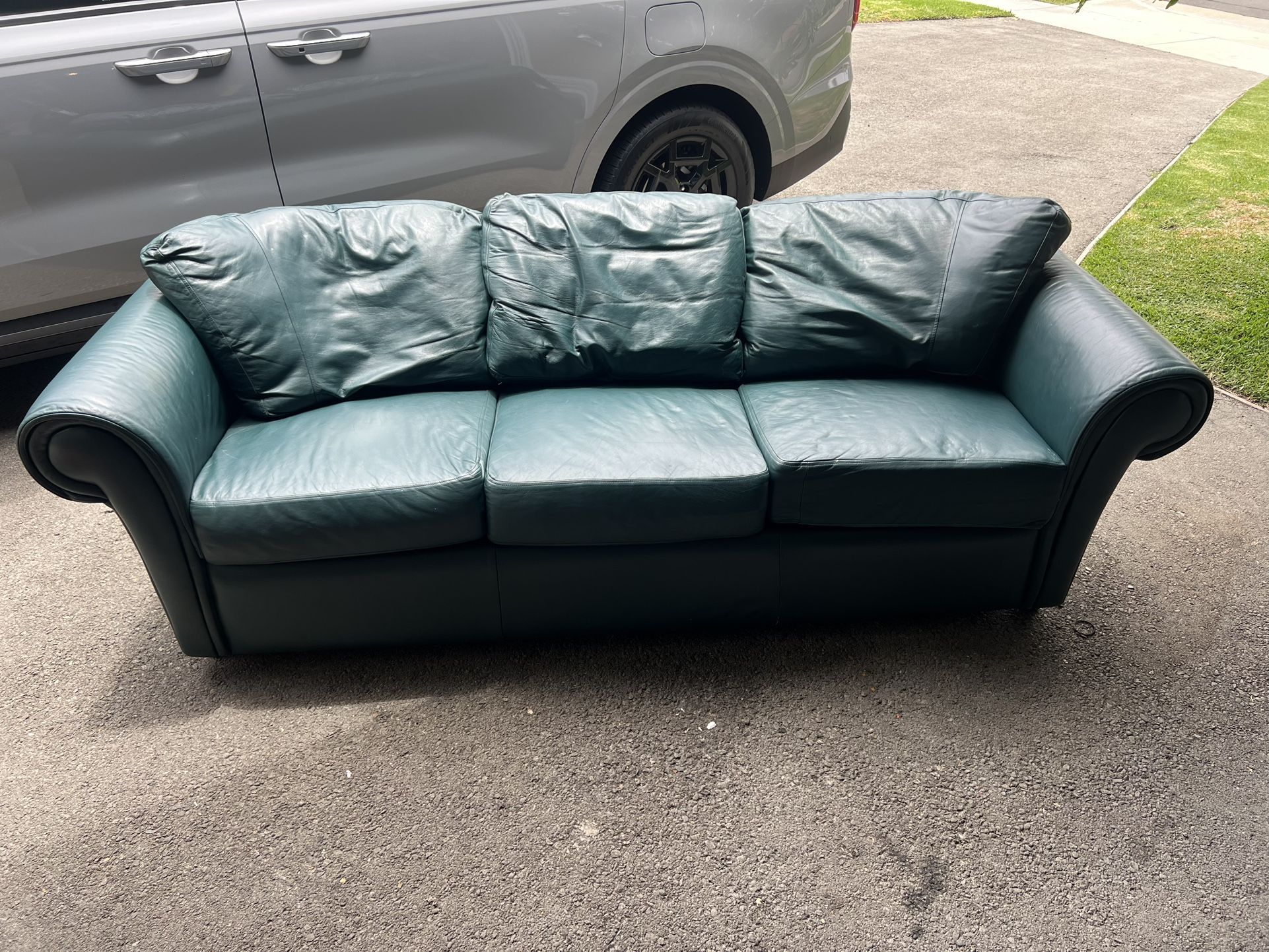 Green Leather Couch