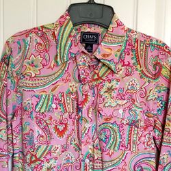 CHAPS 100% Cotton blouse Small New!