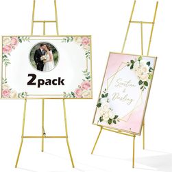 54" Gold Easel Stand for Sign – Like New