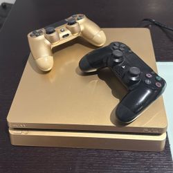 Gold SONY PS4 with 11 Games