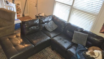 Black Leather Sectional Couch