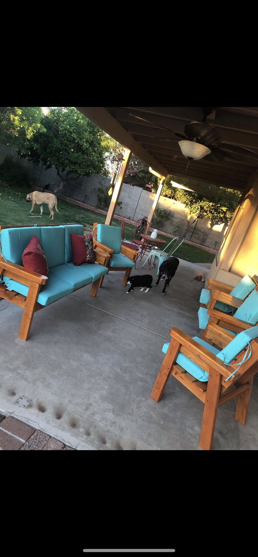 2 seater with table hand made out door patio furniture bench custom