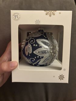 Pier One Romania European Glass Christmas Ornament