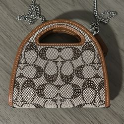Crystal Signature Coach Card case Crossbody