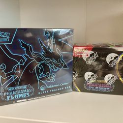Phantasmal Flames Booster Box and Pokemon Center ETB